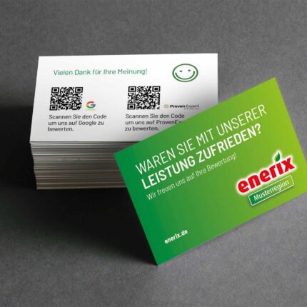 Bewertungskarte mit QR-Codes